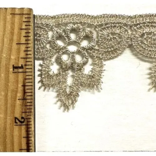 1-3/4" Metallic Venice Venise Lace Trim - Color: GOLD - 6 Continuous Yards!