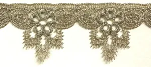 1-3/4" Metallic Venice Venise Lace Trim - Color: GOLD - 6 Continuous Yards!