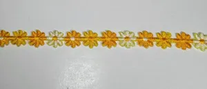 3/8" Venice Lace Daisy Trim Color Yellow White Multi - 30 Yards