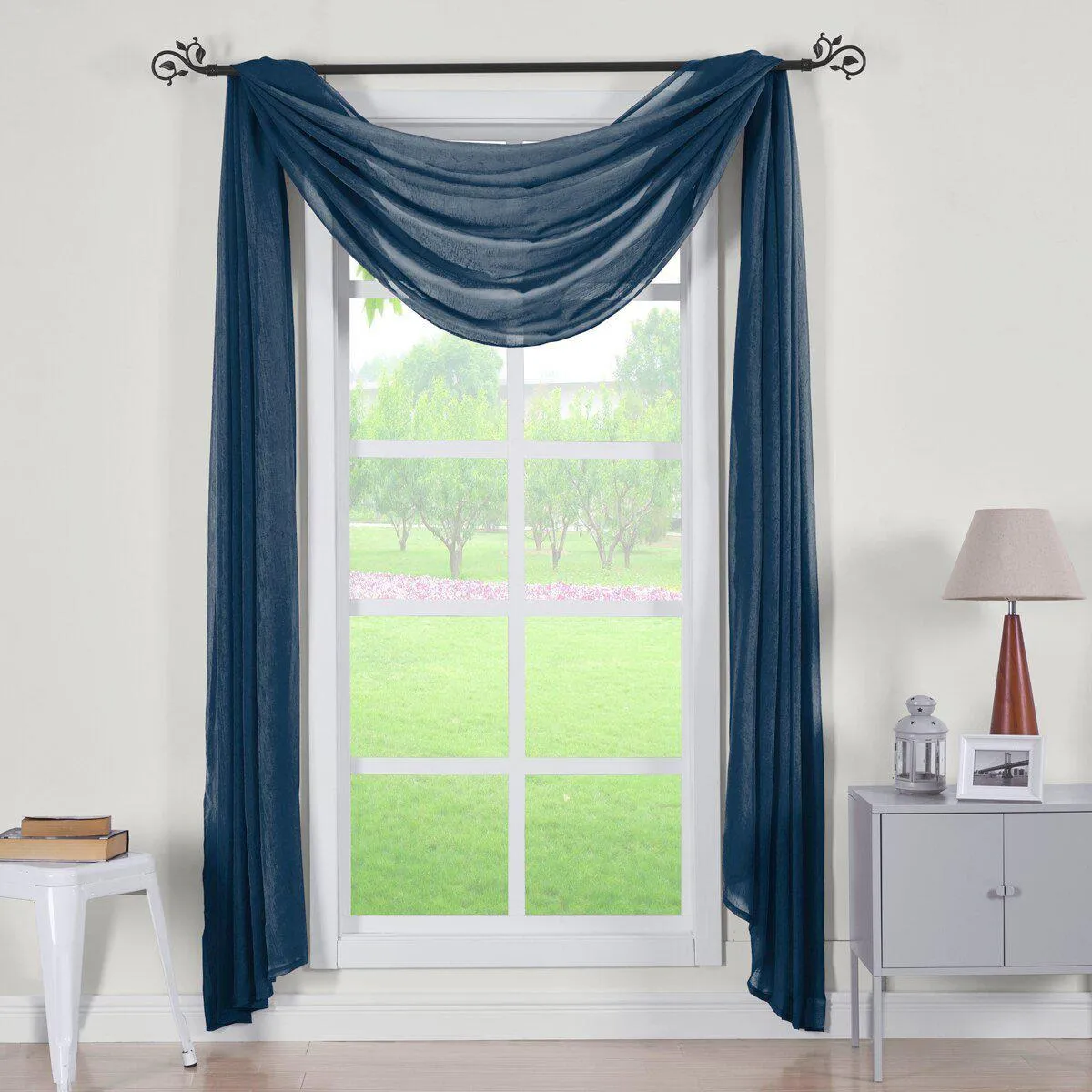 Abri Rod Pocket Crushed Sheer Curtain Panel (Single)