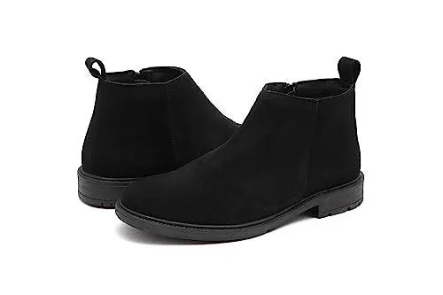 All Black Suede Leather Chelsea Boots