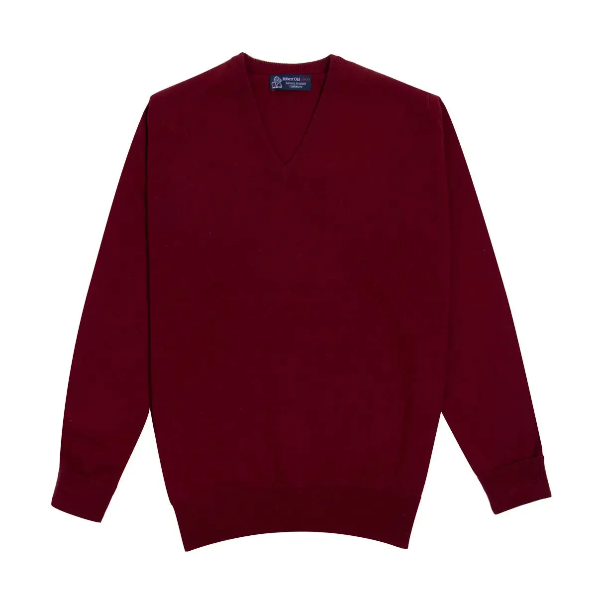 Claret Red Chatsworth 2ply V-Neck Cashmere Sweater