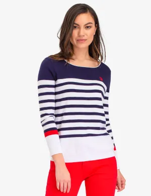 COLORBLOCK STRIPE SWEATER