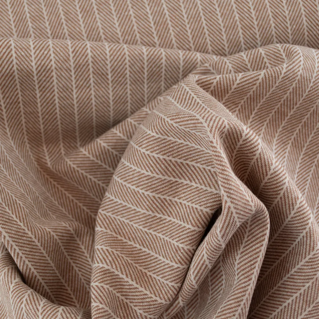 Cotton Jacquard Jersey - Maple - Chevron Stripe