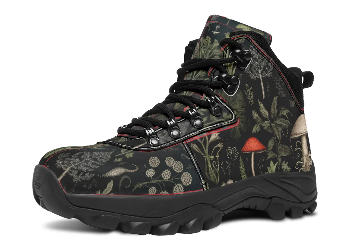 Foraging Outdoor Boots - Water Resistant Vegan Leather Trekking Shoes with Durable Soles