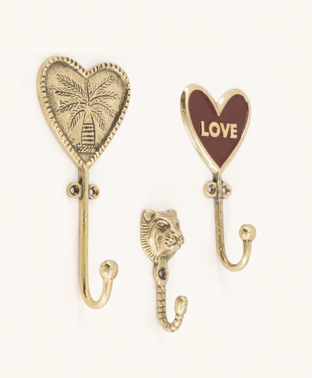 Holiday Decorative Brass Hooks