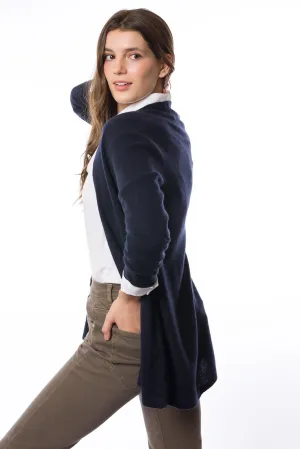 Sustainable Cashmere Lofty Longline Cardigan - Classic Navy