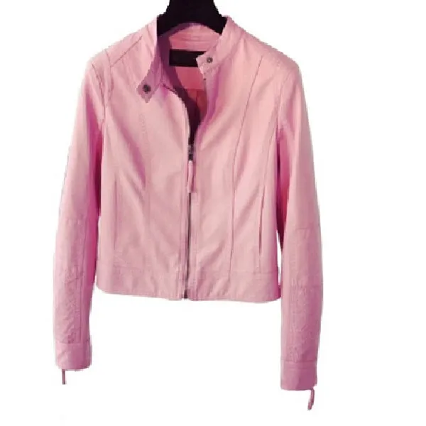 Sweet Pink Leather Jacket