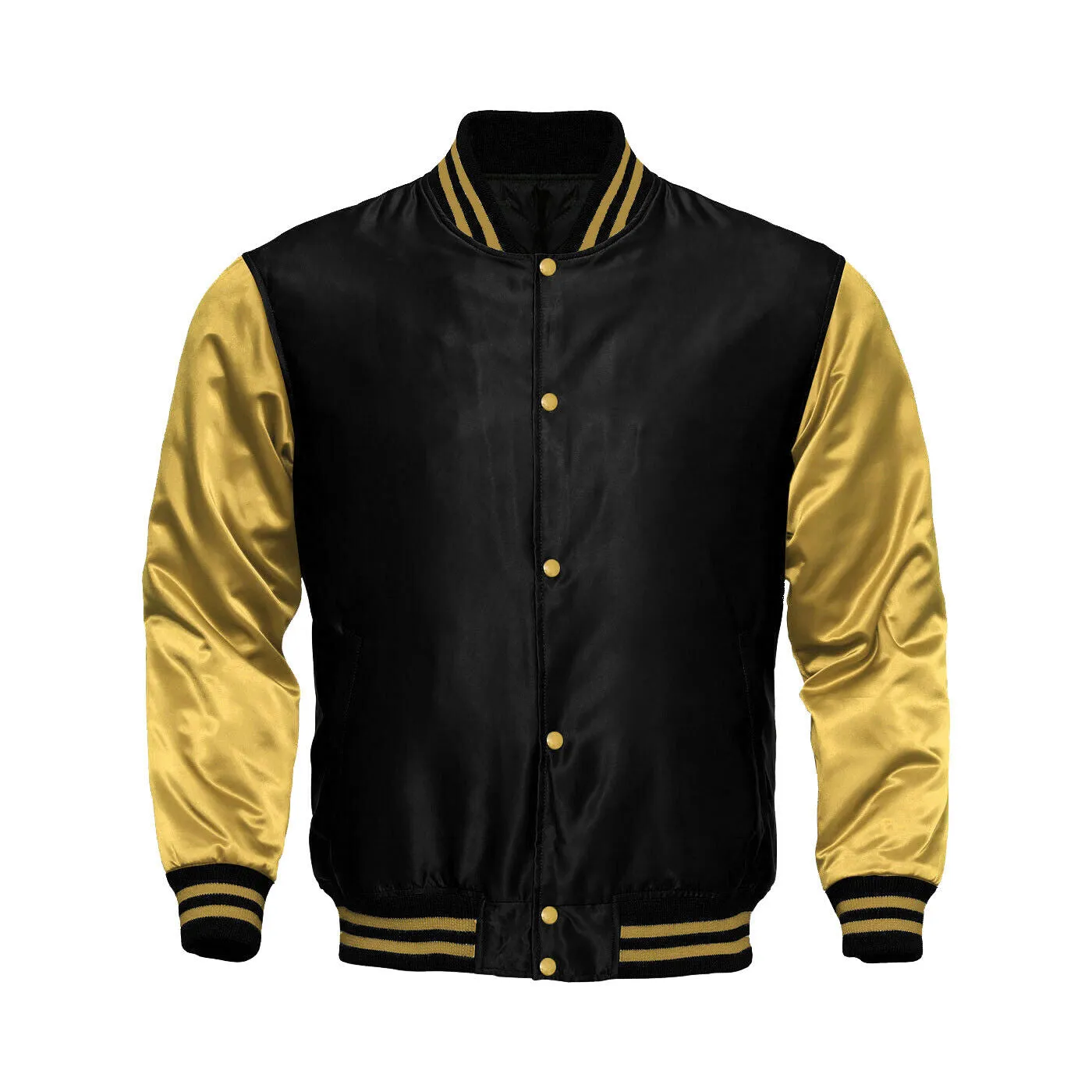 Women Satin Jacket Black/Gold